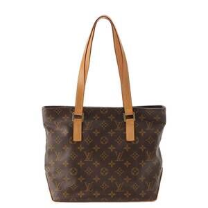 Louis Vuitton Monogram Cabas Piano Shoulder Tote Bag Brown